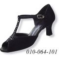 Dance Shoes Lady Latin 010-064-101 F Latino5cm BlkSuedeRhineSton
