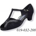 Lady Latin Dance Shoes 019-032-208 F Cuban4.5cm BlackSuedePython