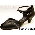 Dance Shoes Lady Latin Black Leather Wide Salsa Thick Heel 4cm