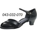 Lady Latin Dance Shoes Cuban Heel 4.5cm Black Leather Suede