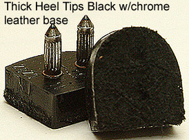 Thick Heel Tips with crome leather base (2 nails) for Ladies Dance Shoes with Thick Heels