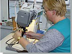 Highly skilled and experienced staff sew individual parts with precision